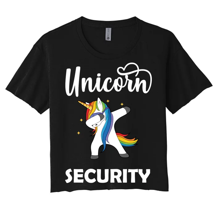 Dabbing Unicorn Security Women's Crop Top Tee