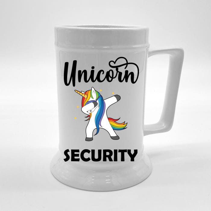 Dabbing Unicorn Security Front & Back Beer Stein