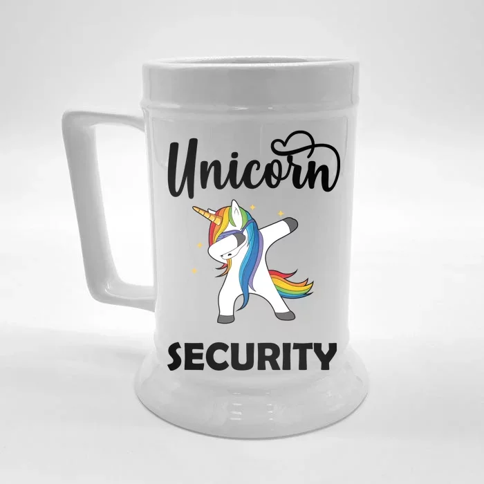 Dabbing Unicorn Security Front & Back Beer Stein