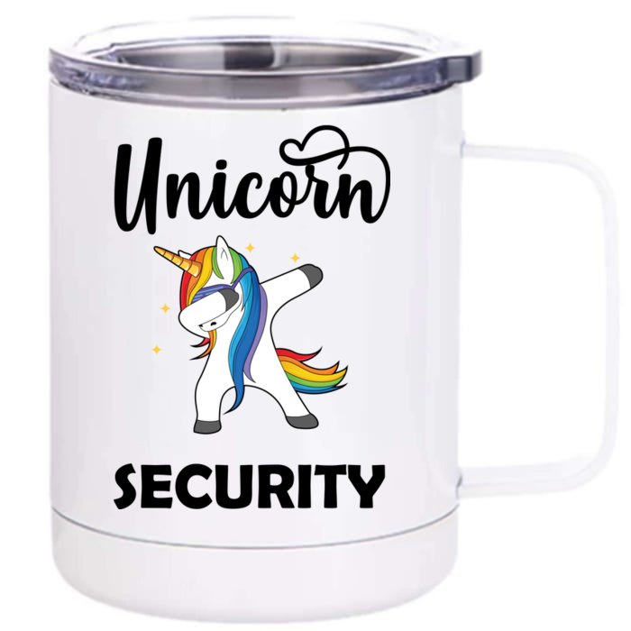 Dabbing Unicorn Security Front & Back 12oz Stainless Steel Tumbler Cup