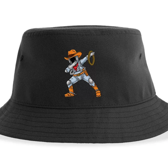 Dabbing Astronaut Cowboy Space Halloween Sustainable Bucket Hat