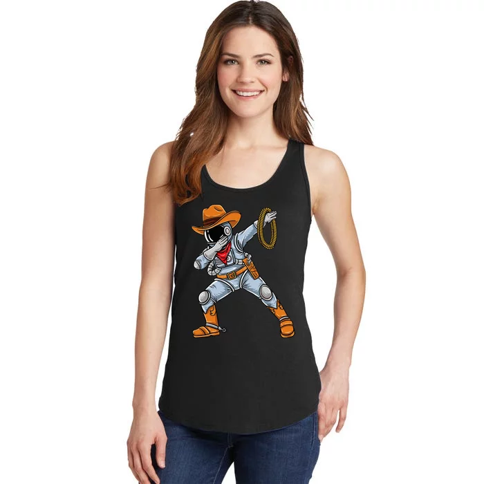 Dabbing Astronaut Cowboy Space Halloween Ladies Essential Tank