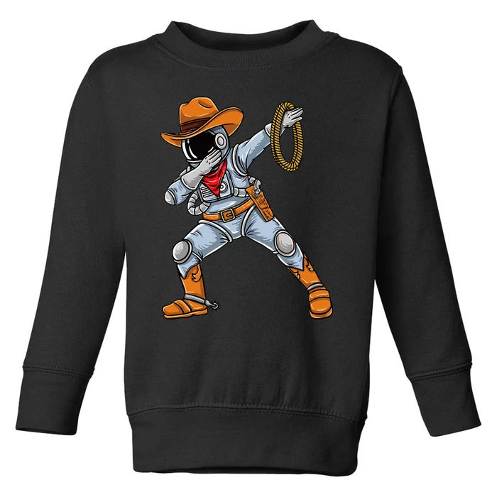 Dabbing Astronaut Cowboy Space Halloween Toddler Sweatshirt