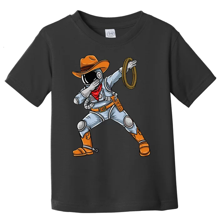 Dabbing Astronaut Cowboy Space Halloween Toddler T-Shirt