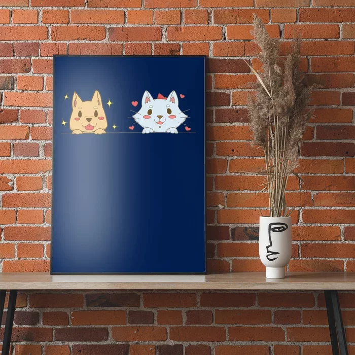 Dog And Cat Cute Animal Lover Poster