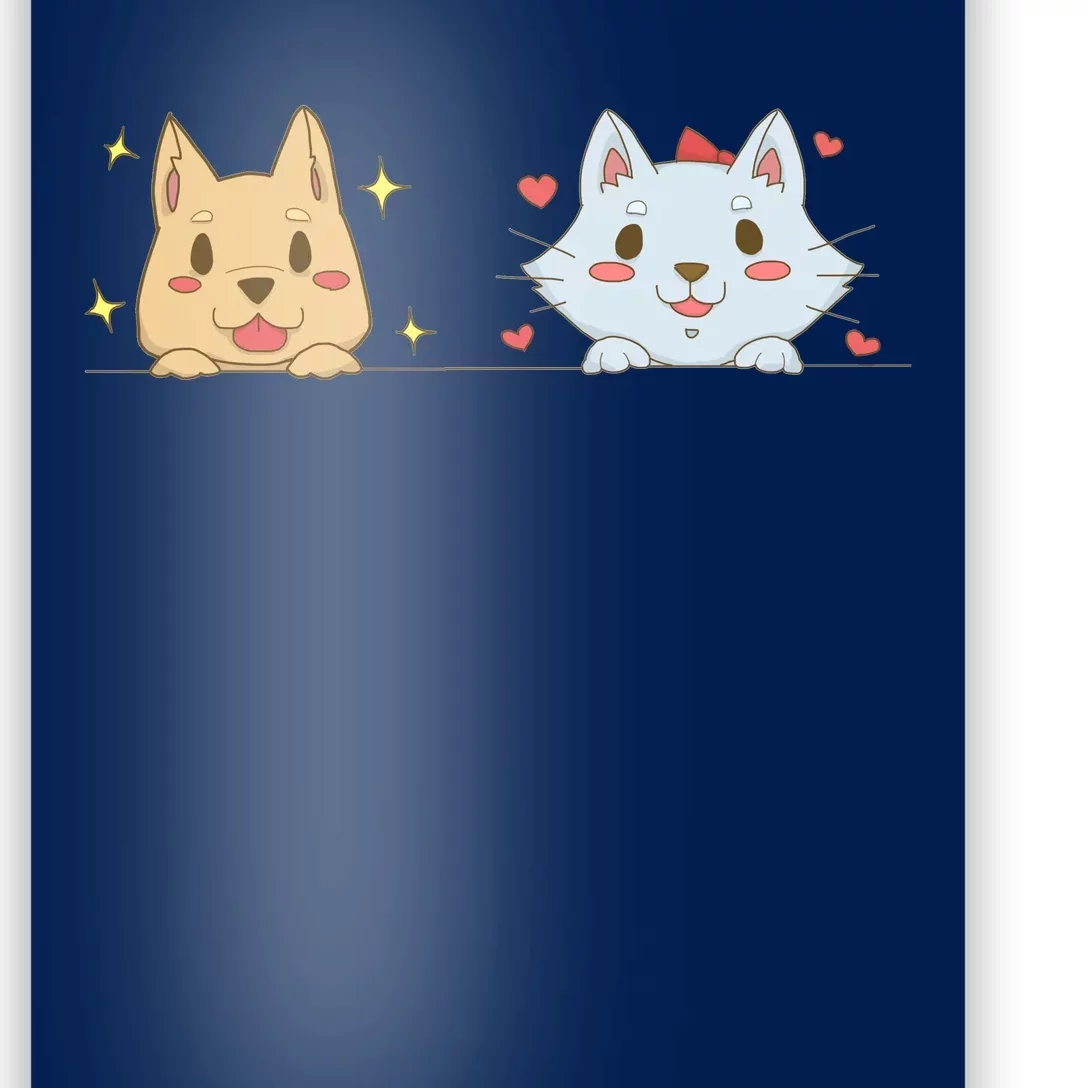 Dog And Cat Cute Animal Lover Poster