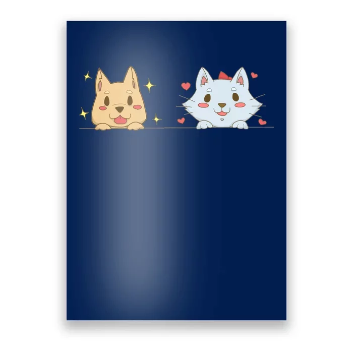 Dog And Cat Cute Animal Lover Poster