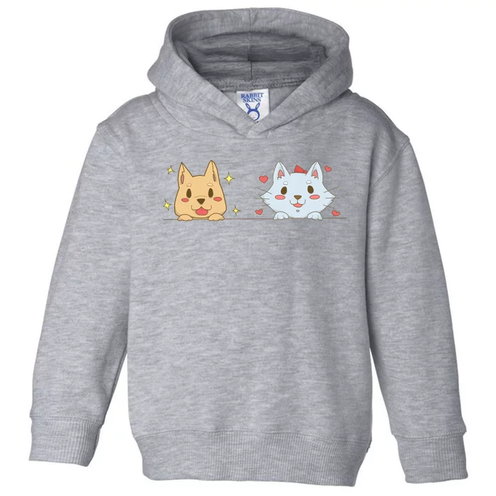 Dog And Cat Cute Animal Lover Toddler Hoodie