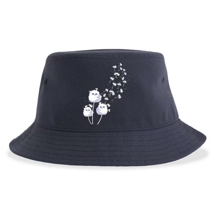 Dandelion And Cute Owls | Owl Lover Sustainable Bucket Hat