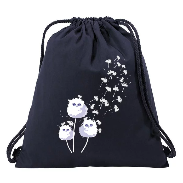 Dandelion And Cute Owls | Owl Lover Drawstring Bag