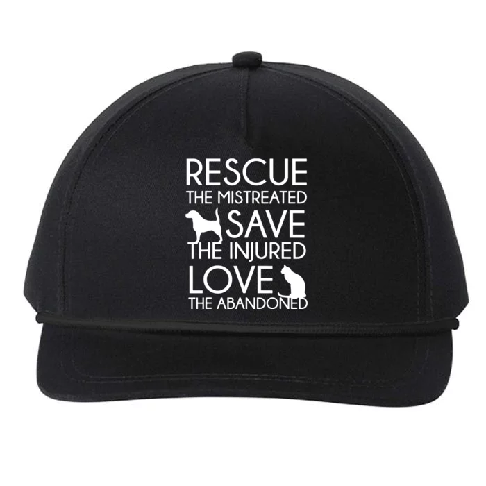 Dog And Cat Lovers Rescue Save Love Animal Rescue Snapback Five-Panel Rope Hat