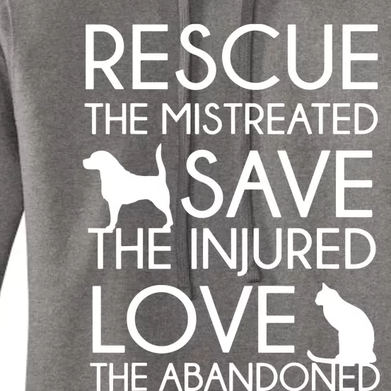 Dog And Cat Lovers Rescue Save Love Animal Rescue Women's Pullover Hoodie