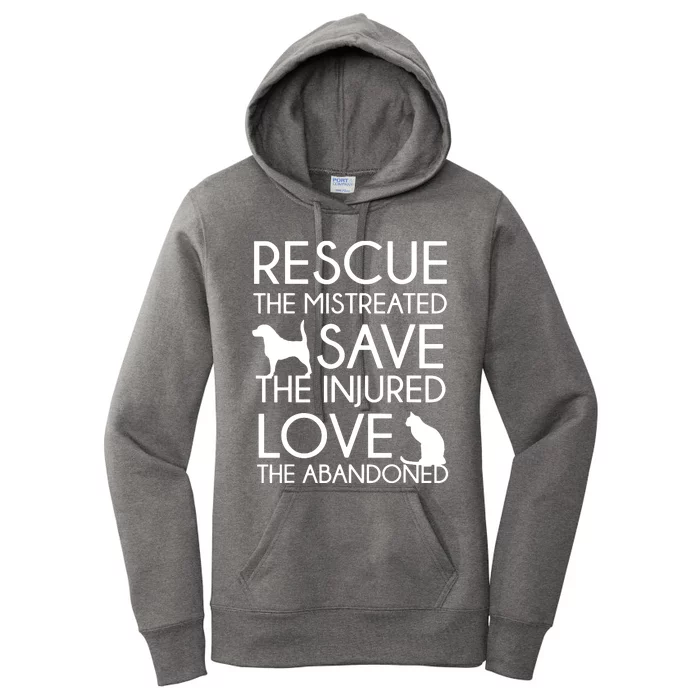 Dog And Cat Lovers Rescue Save Love Animal Rescue Women's Pullover Hoodie