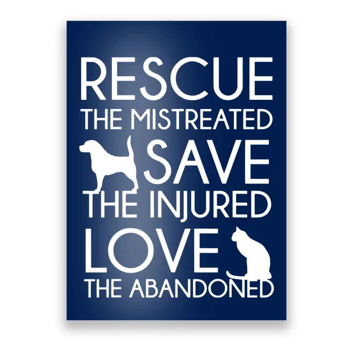 Dog And Cat Lovers Rescue Save Love Animal Rescue Poster