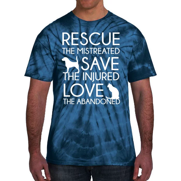 Dog And Cat Lovers Rescue Save Love Animal Rescue Tie-Dye T-Shirt