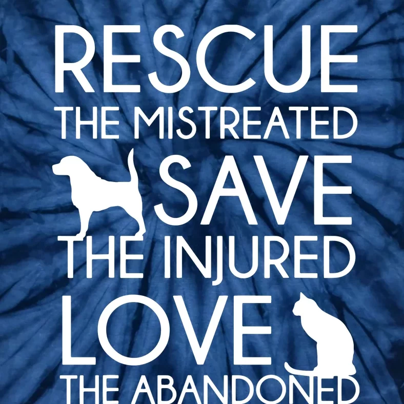 Dog And Cat Lovers Rescue Save Love Animal Rescue Tie-Dye T-Shirt