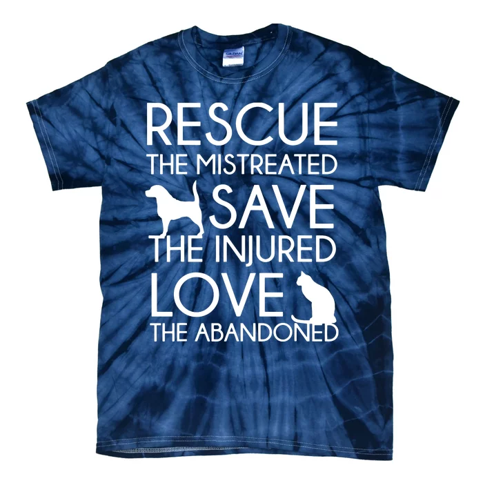 Dog And Cat Lovers Rescue Save Love Animal Rescue Tie-Dye T-Shirt