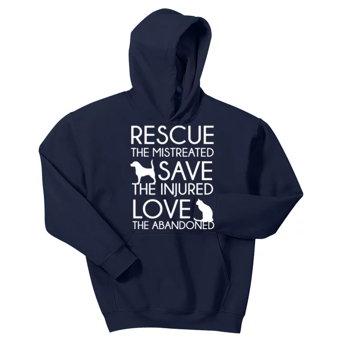 Dog And Cat Lovers Rescue Save Love Animal Rescue Kids Hoodie