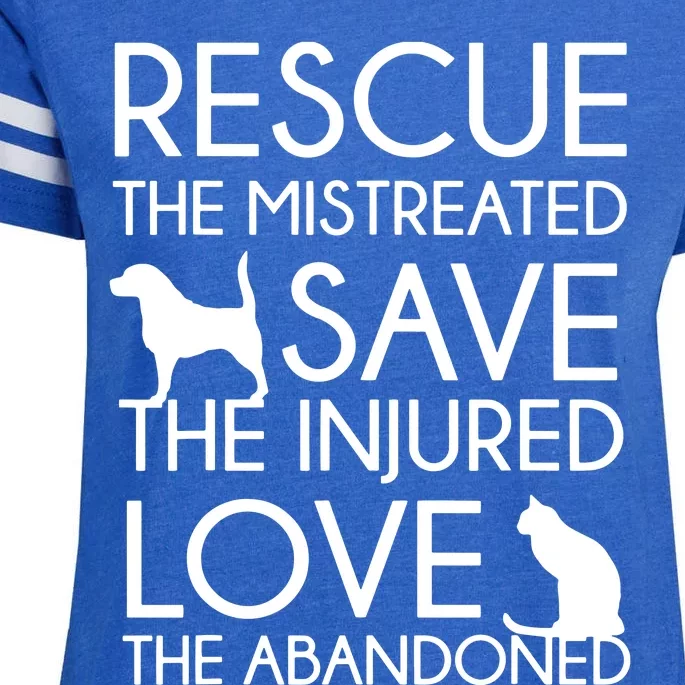 Dog And Cat Lovers Rescue Save Love Animal Rescue Enza Ladies Jersey Football T-Shirt