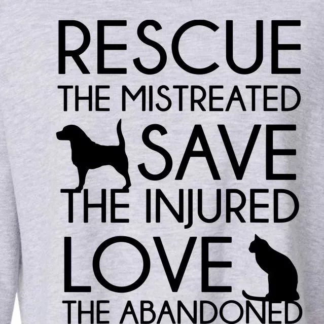 Dog And Cat Lovers Rescue Save Love Animal Rescue Cropped Pullover Crew