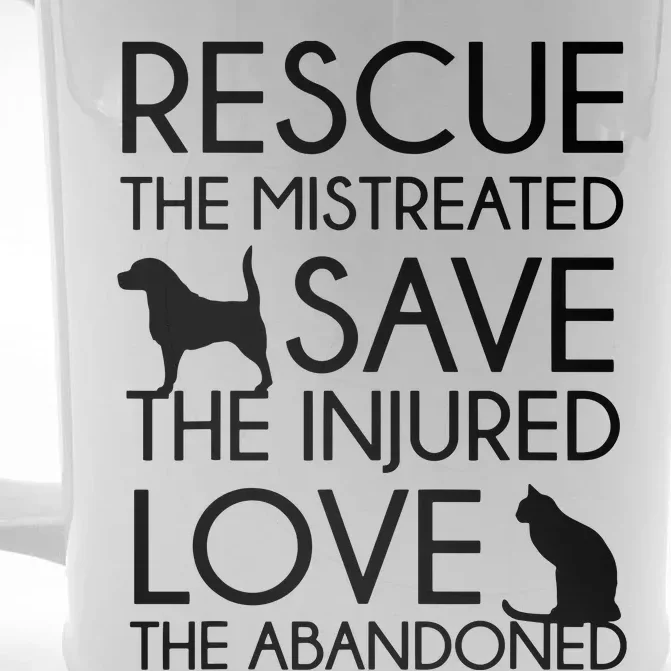 Dog And Cat Lovers Rescue Save Love Animal Rescue Front & Back Beer Stein