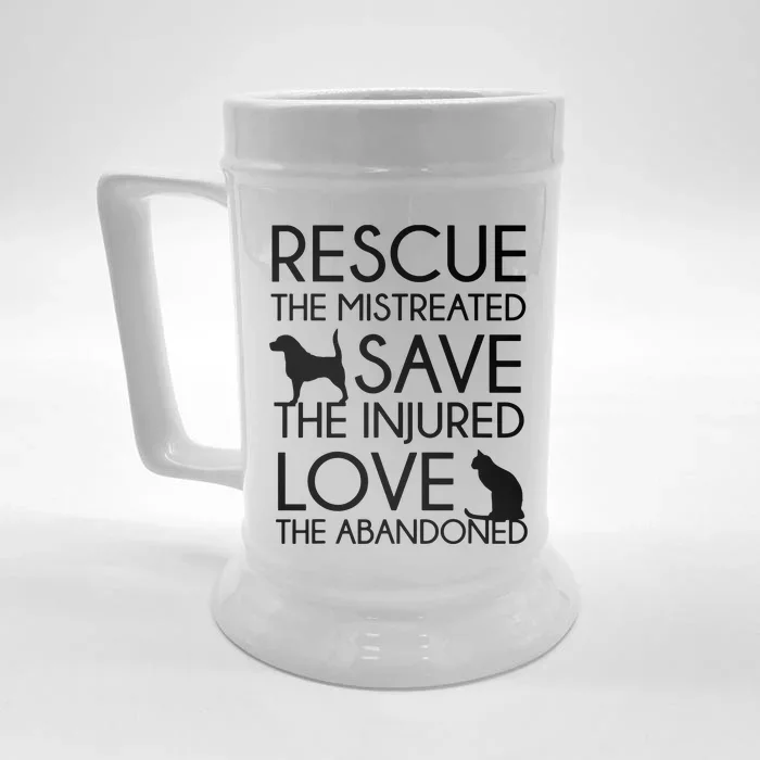 Dog And Cat Lovers Rescue Save Love Animal Rescue Front & Back Beer Stein