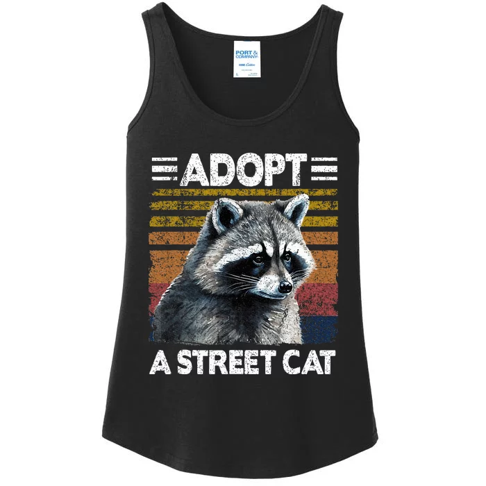 Dopt A Cat Watercolor Raccoon Ladies Essential Tank