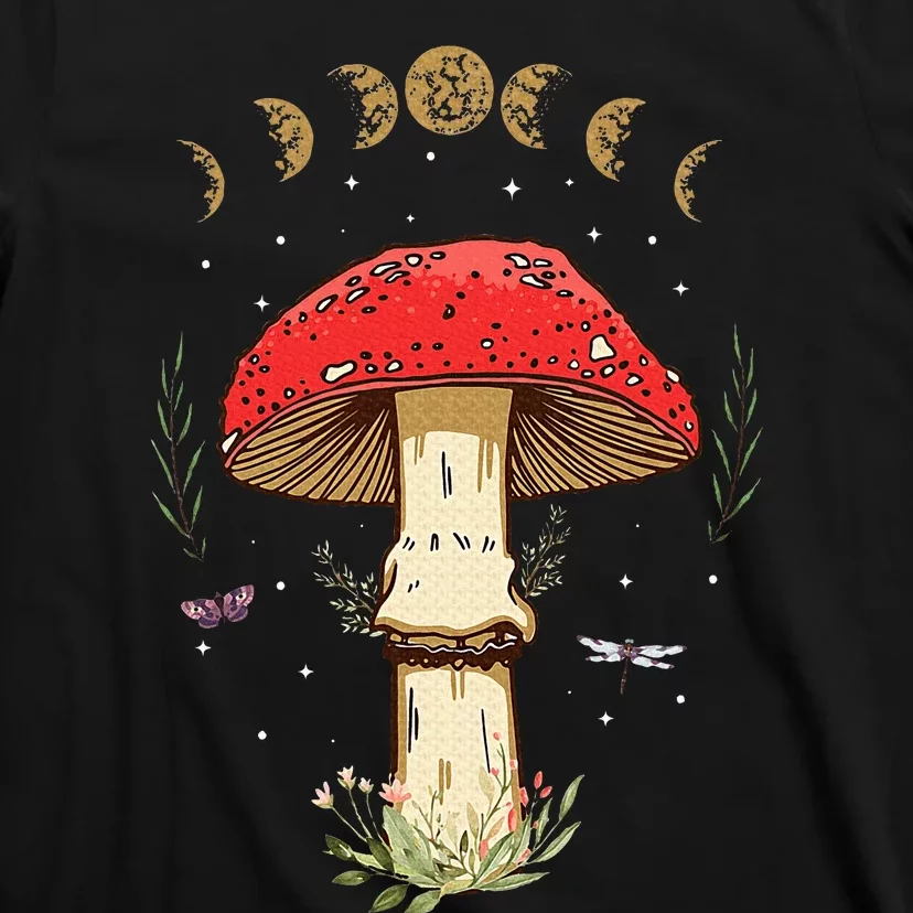 Dark Academia Cottagecore Aesthetic Magic Mushroom T-Shirt