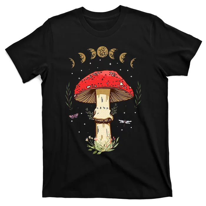 Dark Academia Cottagecore Aesthetic Magic Mushroom T-Shirt