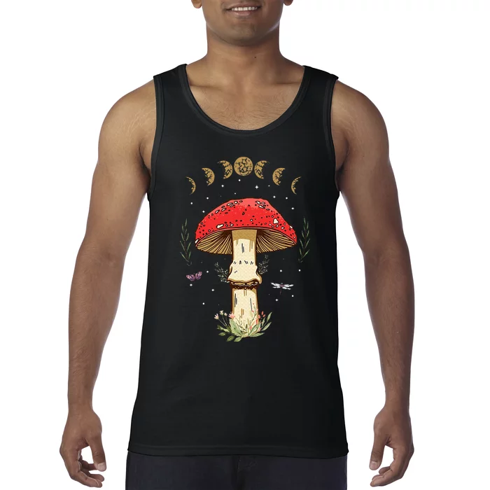 Dark Academia Cottagecore Aesthetic Magic Mushroom Tank Top