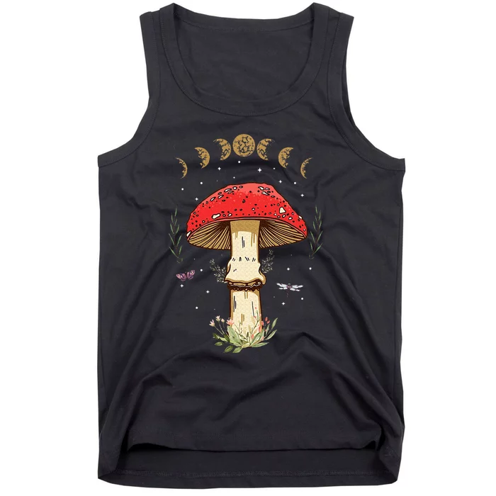 Dark Academia Cottagecore Aesthetic Magic Mushroom Tank Top