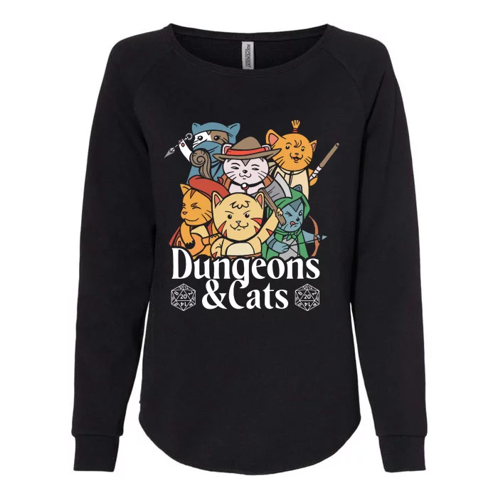 Dungeons And Cats Womens California Wash Sweatshirt