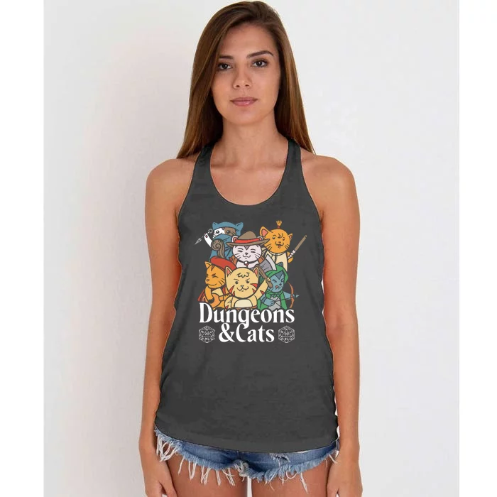 Dungeons And Cats Women's Knotted Racerback Tank