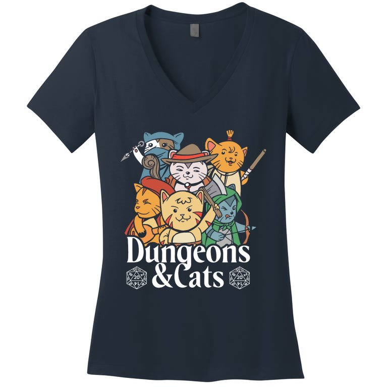 Dungeons And Cats Women's V-Neck T-Shirt