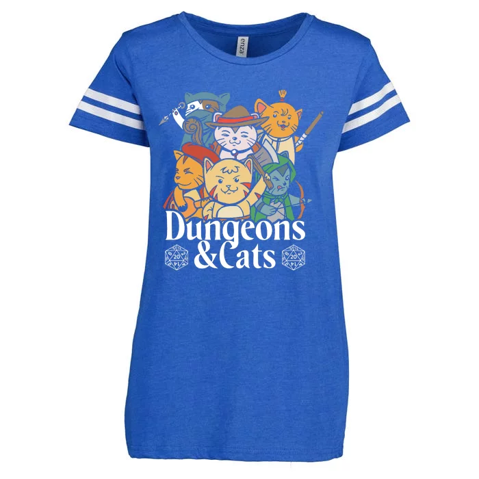 Dungeons And Cats Enza Ladies Jersey Football T-Shirt