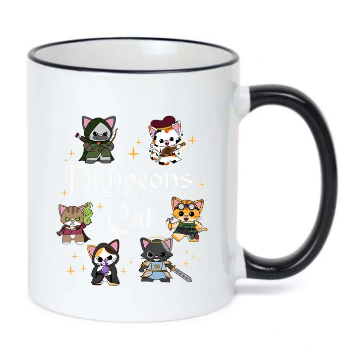 Dungeons And Cats Dungeon Master Cat Throwing Dice Black Color Changing Mug