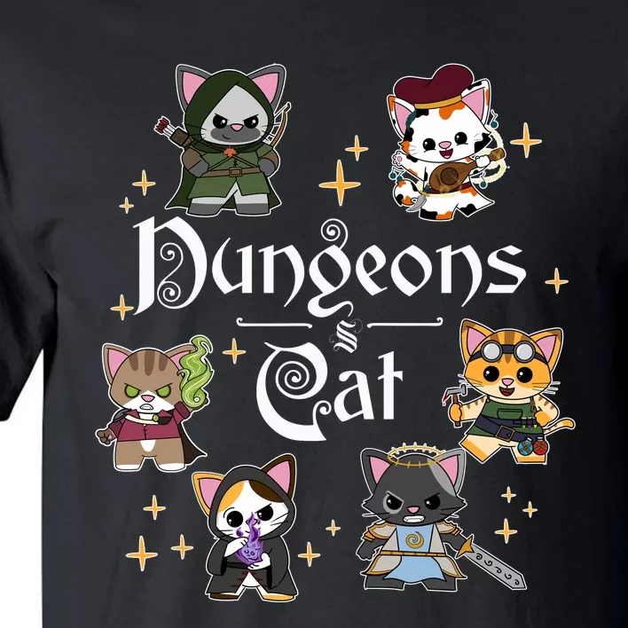 Dungeons And Cats Dungeon Master Cat Throwing Dice Tall T-Shirt