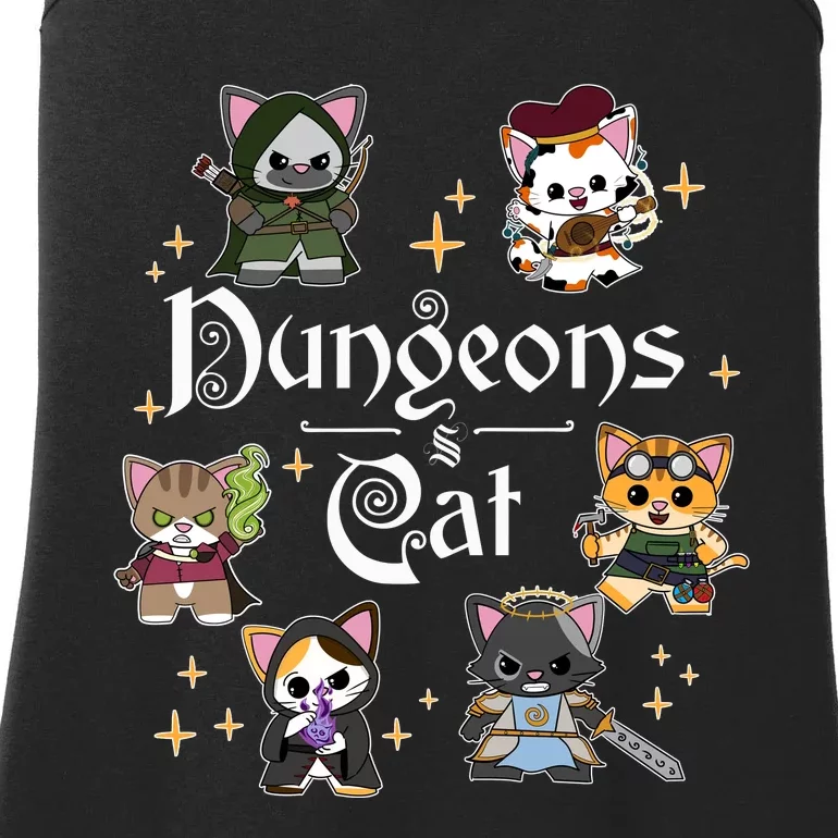 Dungeons And Cats Dungeon Master Cat Throwing Dice Ladies Essential Tank