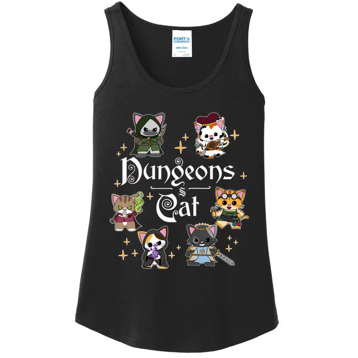 Dungeons And Cats Dungeon Master Cat Throwing Dice Ladies Essential Tank