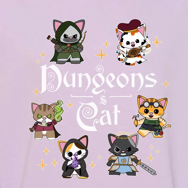 Dungeons And Cats Dungeon Master Cat Throwing Dice Garment-Dyed Sweatshirt