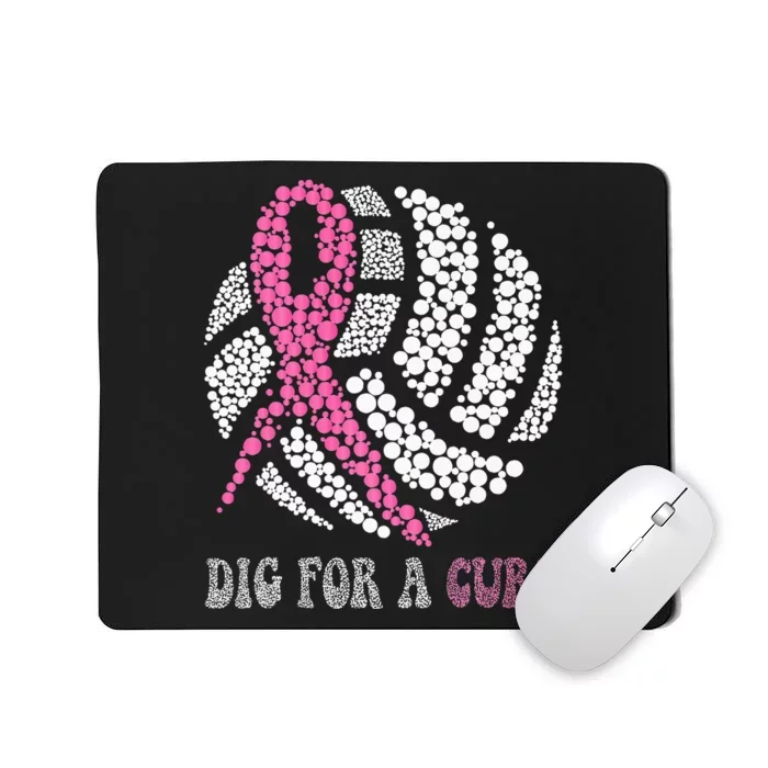 Dig A Cure Breast Cancer Awareness Volleyball Pink Out Mousepad