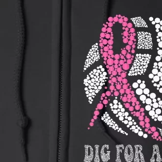 Dig A Cure Breast Cancer Awareness Volleyball Pink Out Full Zip Hoodie