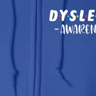 Dyslexia Awareness Celebrate Neurodiversity Support Gift Full Zip Hoodie