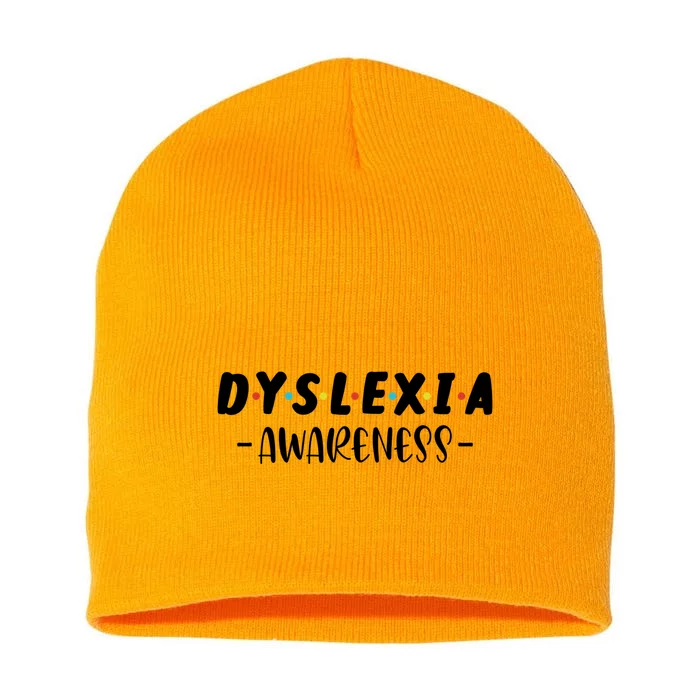 Dyslexia Awareness Celebrate Neurodiversity Support Gift Short Acrylic Beanie