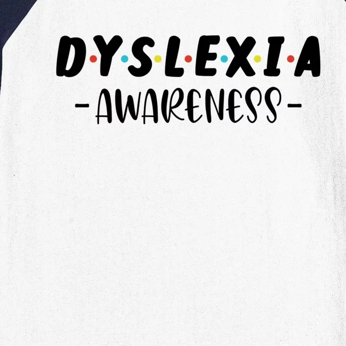 Dyslexia Awareness Celebrate Neurodiversity Support Gift Baseball Sleeve Shirt