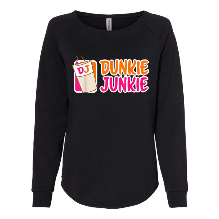 Donut And Coffee Lover Dunkie Junkie Short Sleeve Gift Womens California Wash Sweatshirt