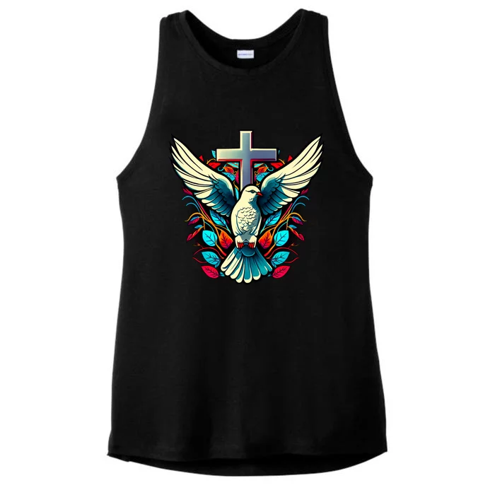 Dove And Cross Ladies Tri-Blend Wicking Tank