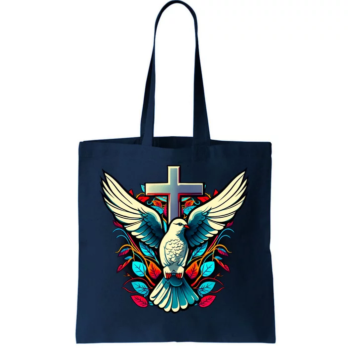 Dove And Cross Tote Bag