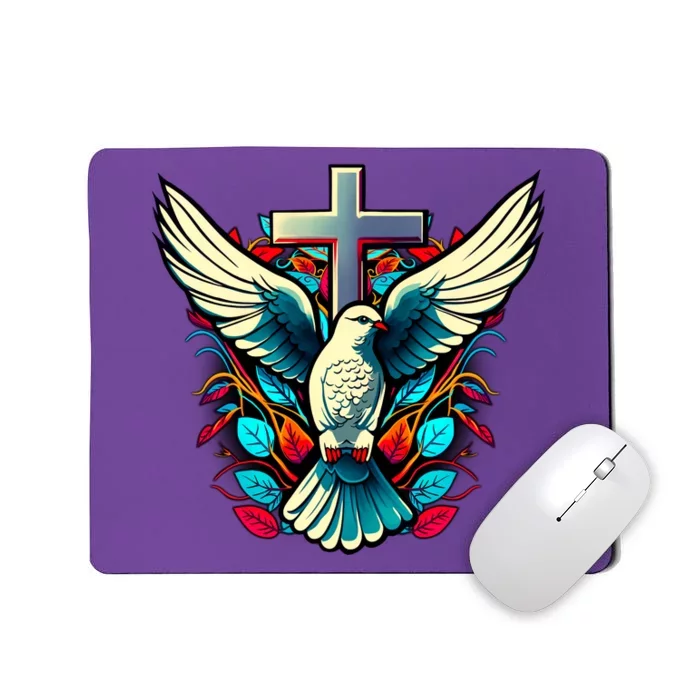 Dove And Cross Mousepad