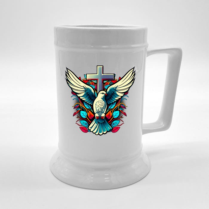 Dove And Cross Front & Back Beer Stein